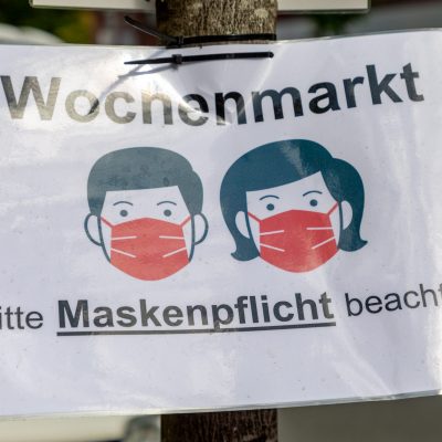 Dülmen, Wochenmarkt, Hinweisschild